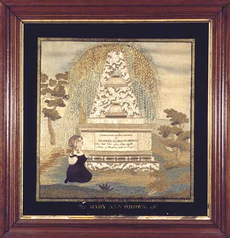 Silk embroidered memorial by MARY ANN BROWN from Huber