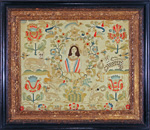 folky 17th centry needlework picture from Huber