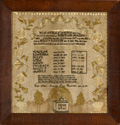 Sampler by Dolly Abbot, Litchfield, NH 1817 from Betty Ring, Huber