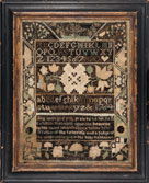 Hannah Lord sampler, Norwich, CT 1764 - from Huber