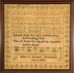 Mary L. Stanton, Pokeepsie, NY 1832 sampler from Huber