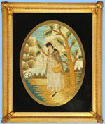 NARCISSA, Norwich, CT silk embroidery from Huber