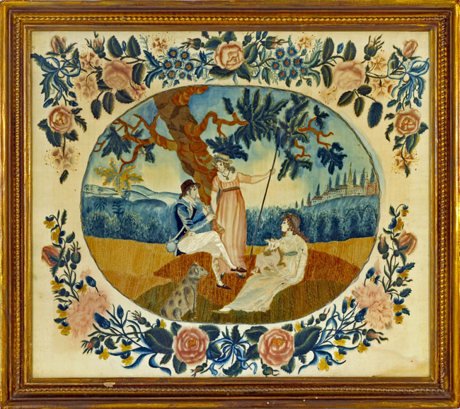Watercolor courting scene from Huber